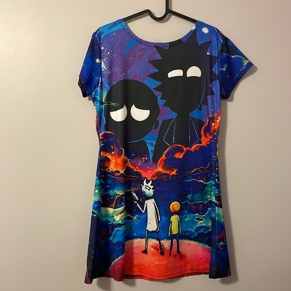 Rick and Morty Universe Planet Bodycon Mini Graphic Dress size L - Picture 10 of 15